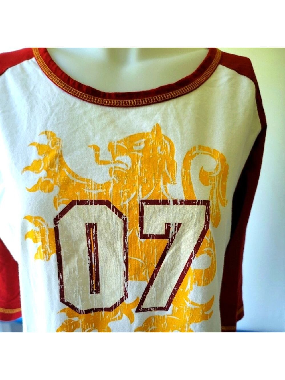 Harry Potter 07 Gryffindor 3/4 Sleeve Top Size XL